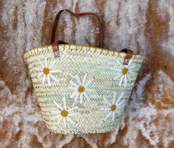 Trendy Moroccan Straw Basket Bag - Image 5