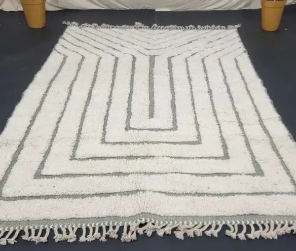 White Moroccan Rug ,Custom Beni Ourain Rug - Image 5