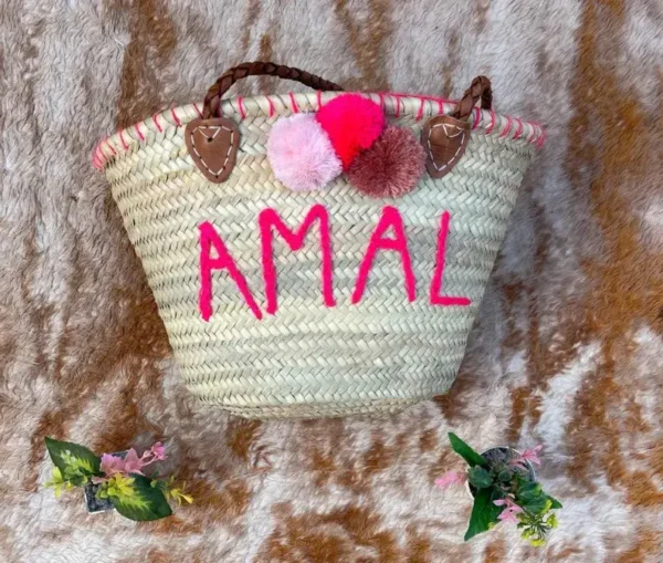Best Straw Moroccan Baskets ,Custom Beach Bag - Image 2