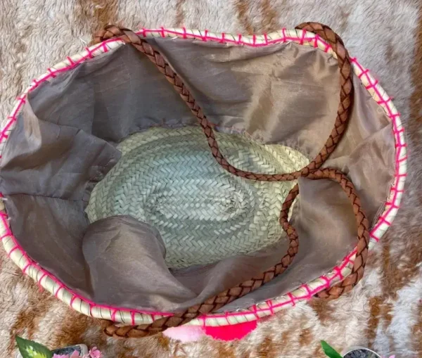 Best Straw Moroccan Baskets ,Custom Beach Bag - Image 3